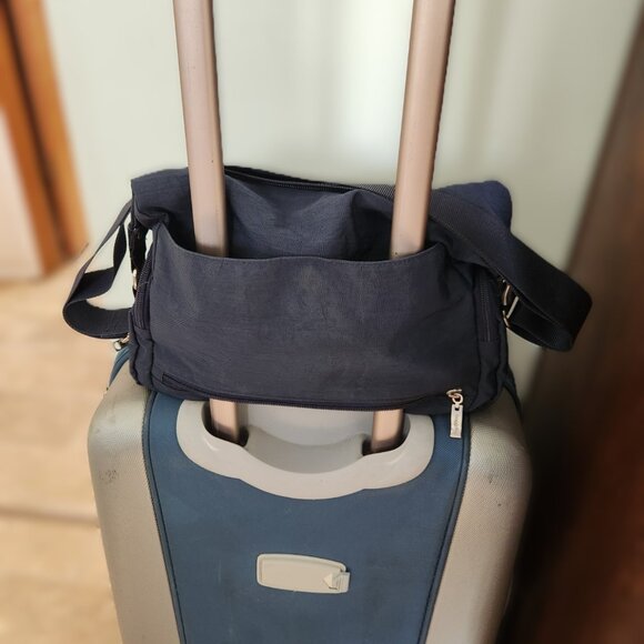 Baggallini Crossbody Travel Bag with Trolley Sleeve – Navy Blue - Picture 8 of 11
